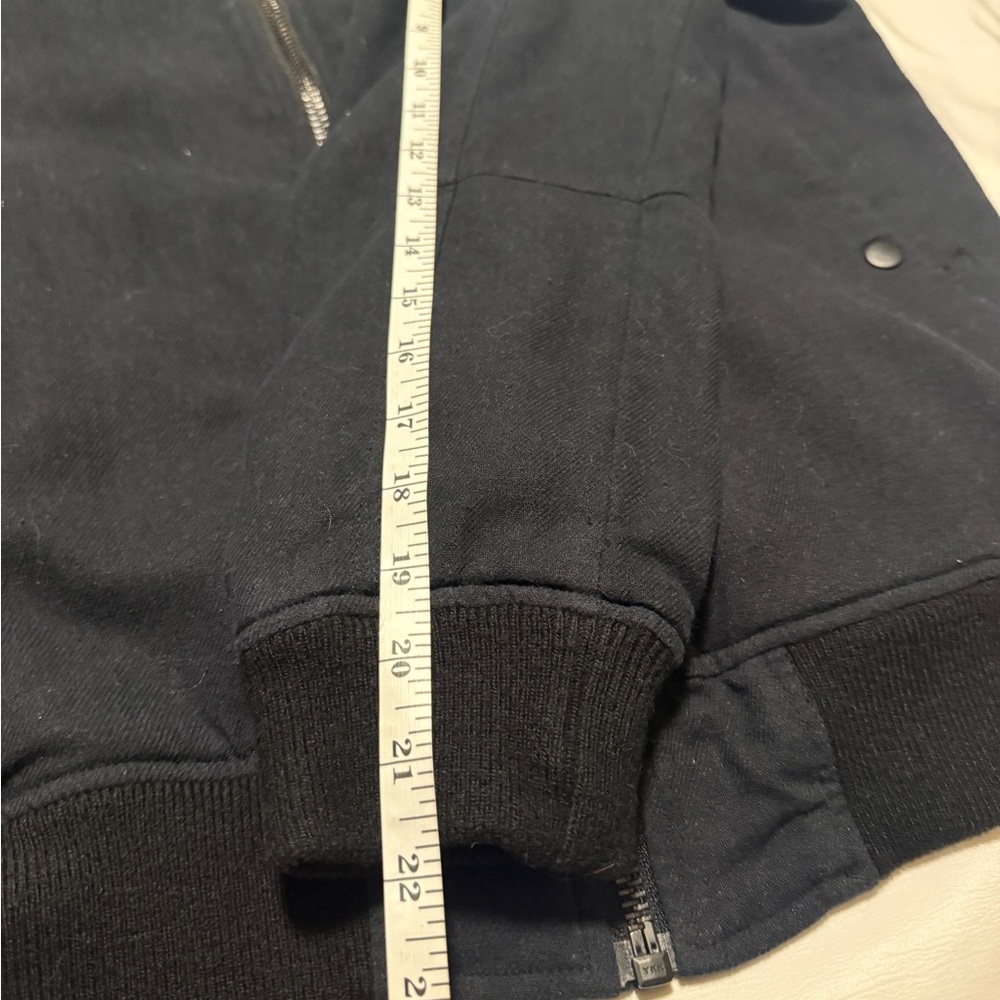 Black Scale Bomber Jacket XL Black Zip Up Streetwear - Picture 10 of 13
